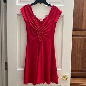 Juniors red V-neck dress